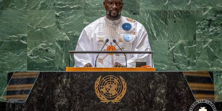 Mamadi Doumbouya, President of the National Committee for the Reconciliation and Development, President of the Republic of Guinea, Head of State, addresses the general debate of the General Assembly’s seventy-eighth session.